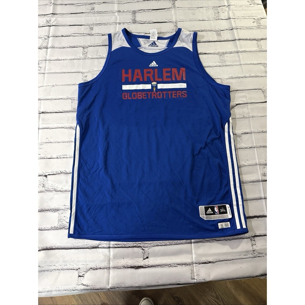 ADIDAS HARLEM GLOBETROTTERS BLUE BASKETBALL REVERSIBLE JERSEY‎ SIZE 3XL